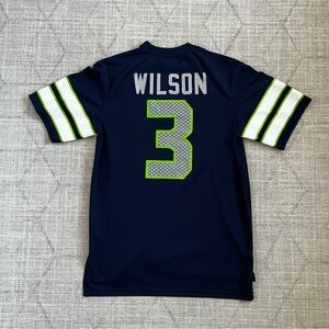NFL Team Apparel Adult Blue Football Seattle Seahawks #3 Wilson Athletic Jersey